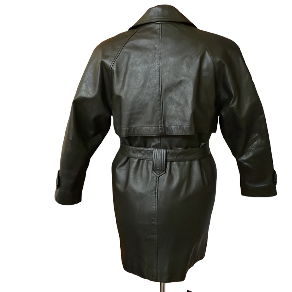 Worthington, women’s genuine leather coat with belt and pockets (Mlb) - Picture 2 of 16